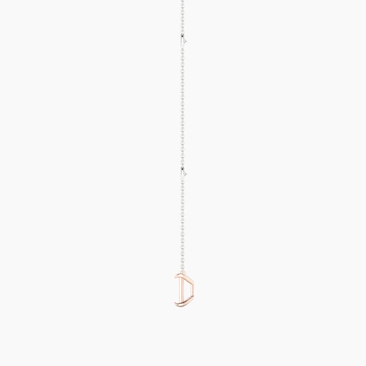 Solitaire with Sautoir | 18k White & Rose Gold 3-4.99 ct Radiant Cut Pendant Setting