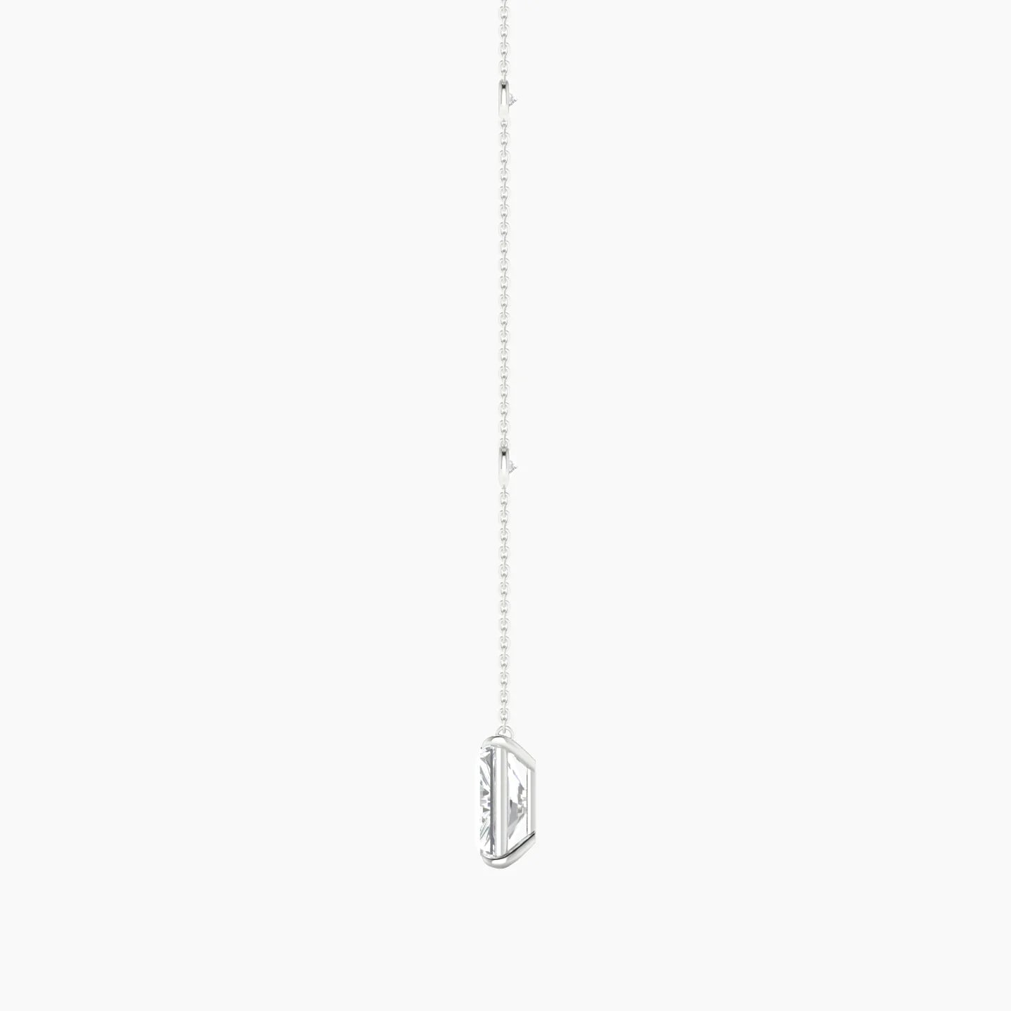 Solitaire with Sautoir | 18k White Gold 3 ct Lab Diamond Radiant Cut Pendant