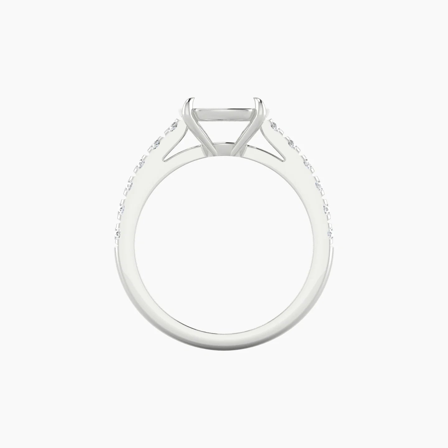 Straight Shank | 18k White Gold 5-7.99 ct Cushion Cut Ring Setting