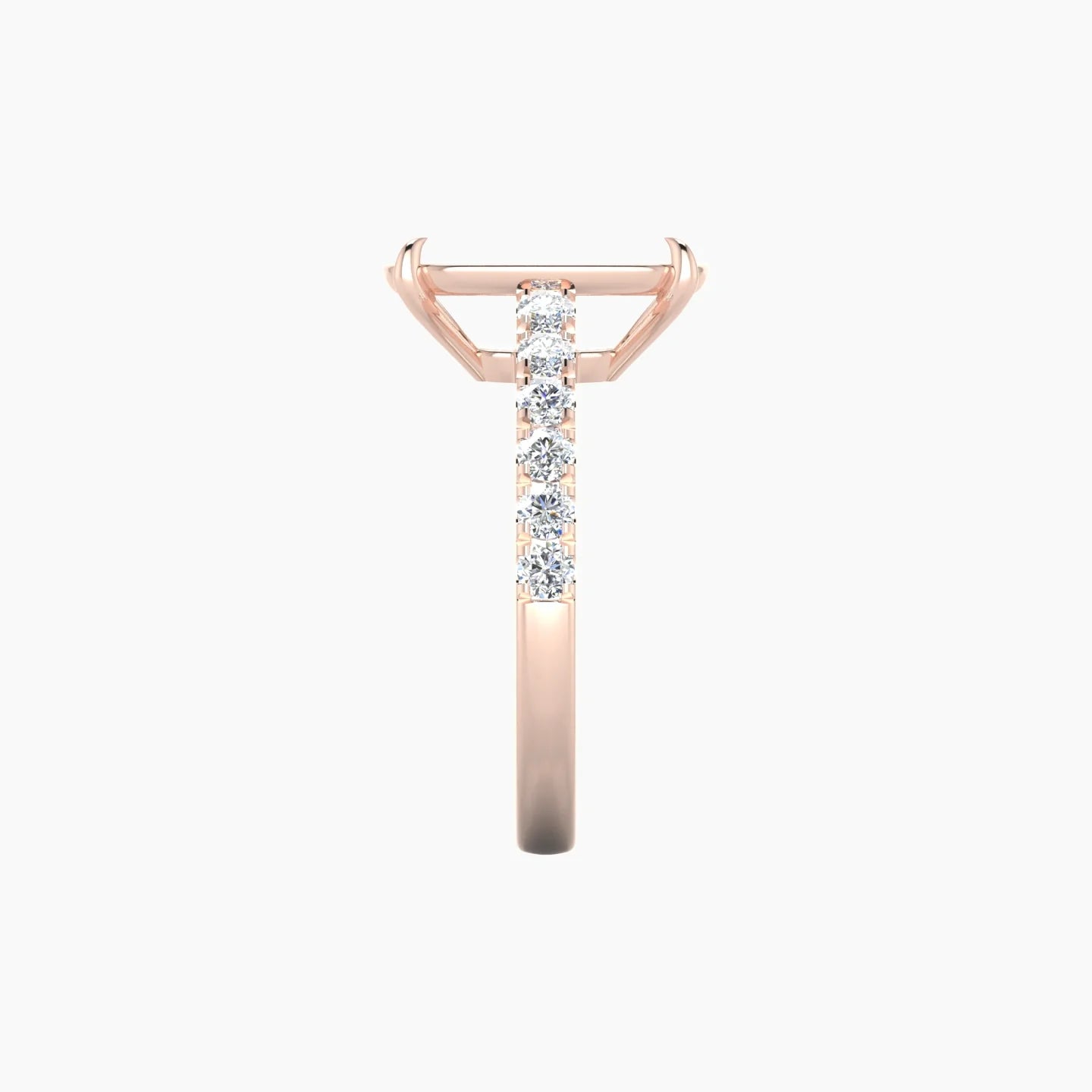 Straight Shank | 18k Rose Gold 5-7.99 ct Cushion Cut Ring Setting