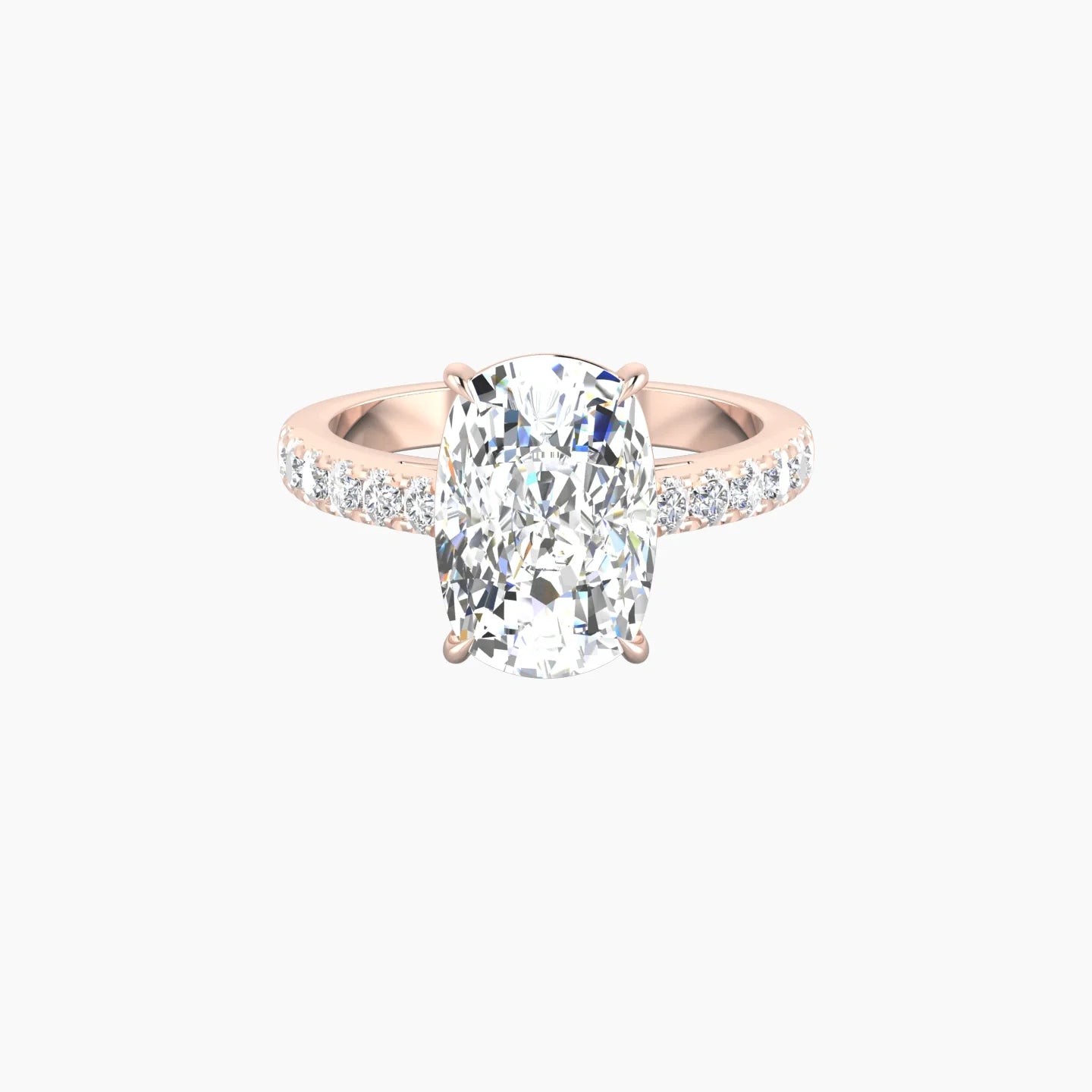 Straight Shank | 18k Rose Gold 5 ct Cushion Cut Ring