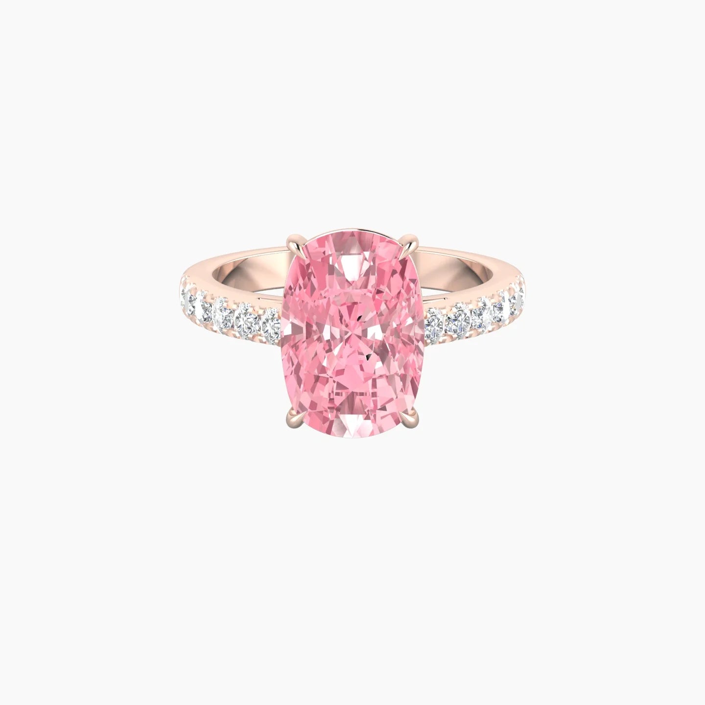Straight Shank | 18k Rose Gold 5 ct Cushion Cut Ring