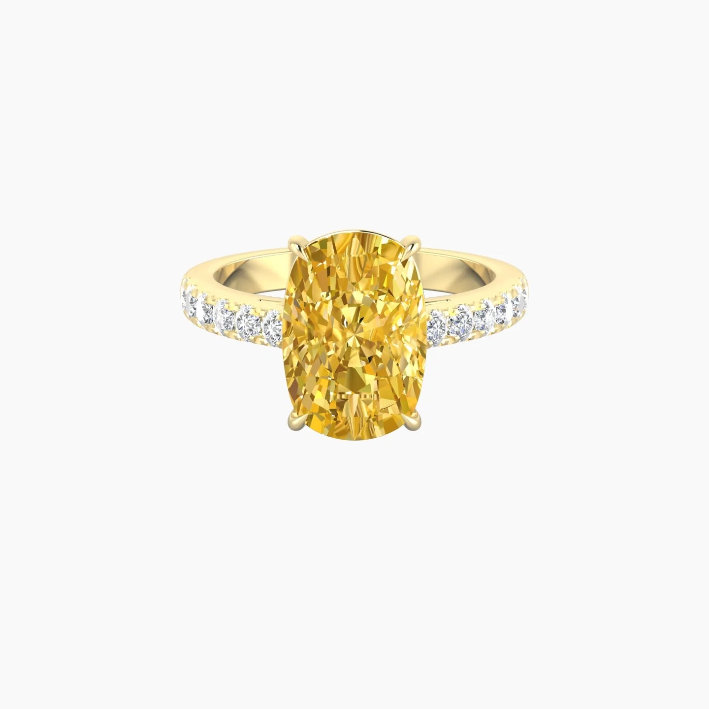 Straight Shank | 18k Yellow Gold 5 ct Cushion Cut Ring