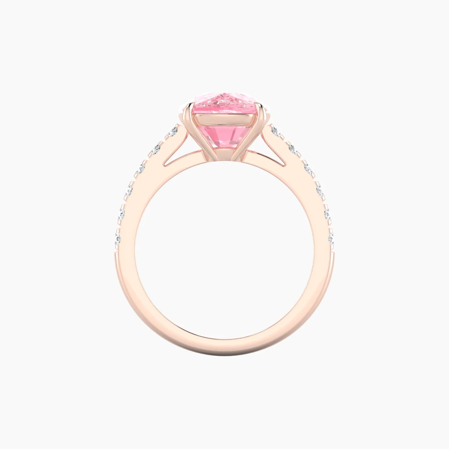 Straight Shank | 18k Rose Gold 5 ct Cushion Cut Ring