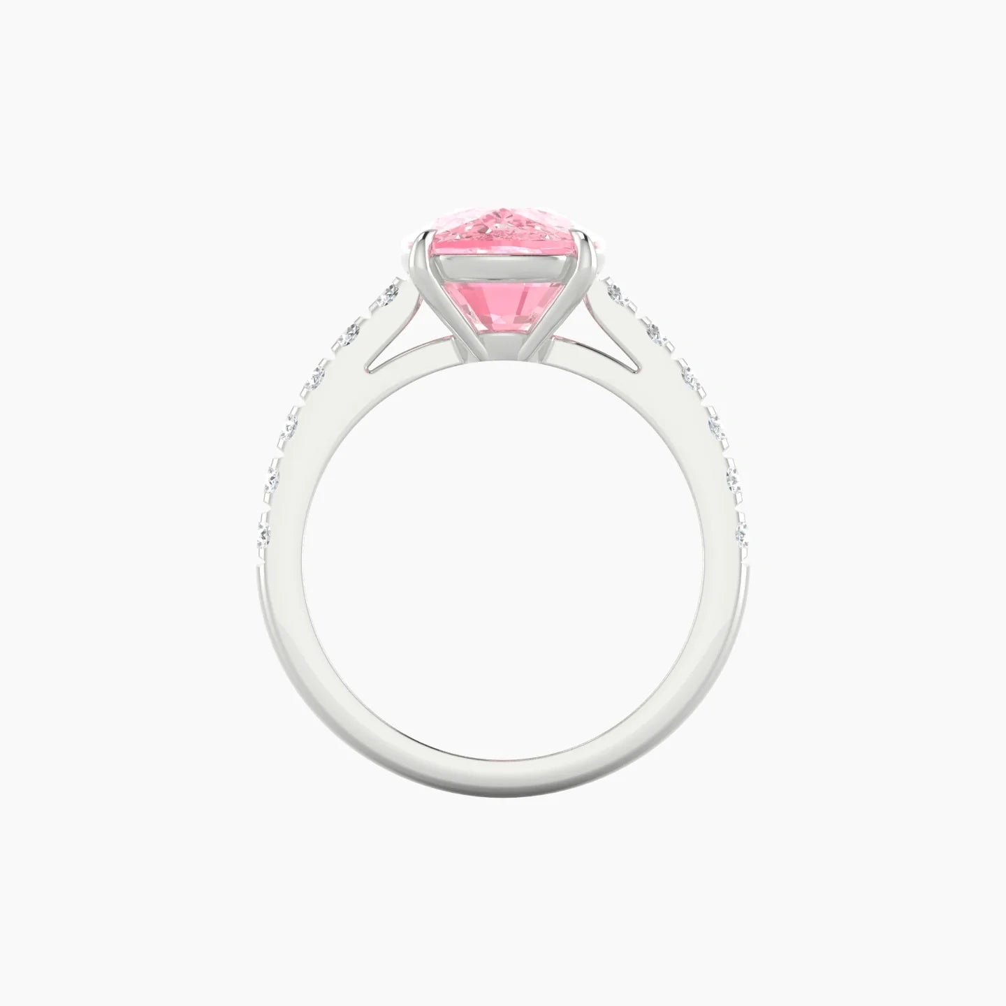 Straight Shank | 18k White Gold 5 ct Cushion Cut Ring