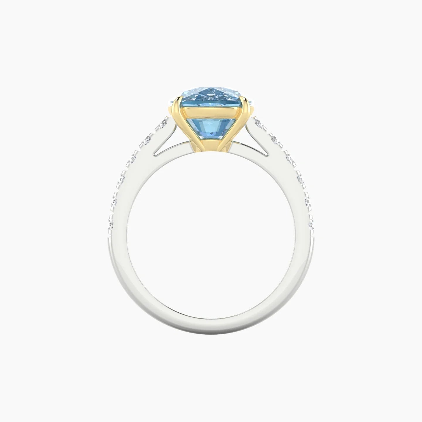Straight Shank | 18k White & Yellow Gold 5 ct Cushion Cut Ring