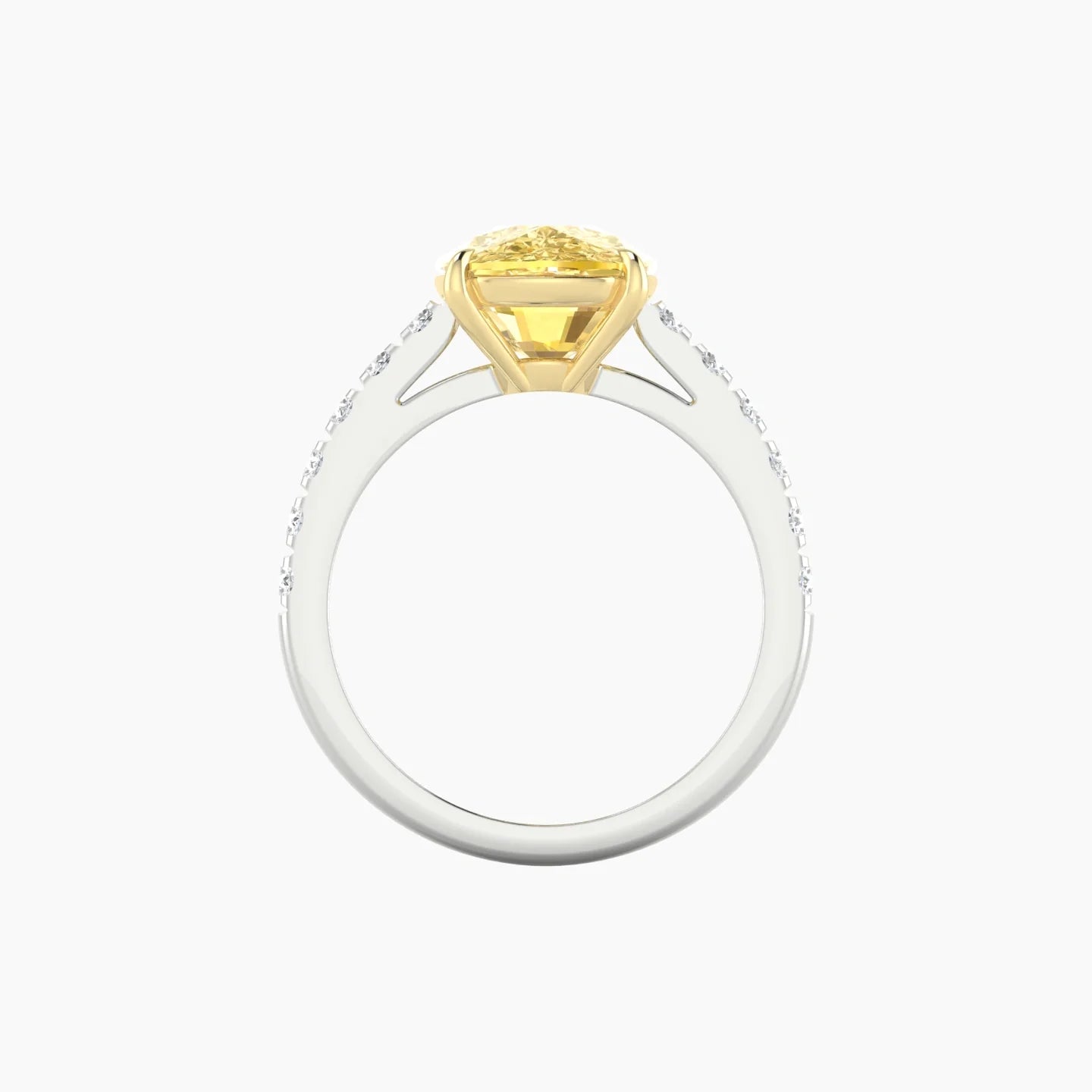 Straight Shank | 18k White & Yellow Gold 5 ct Cushion Cut Ring