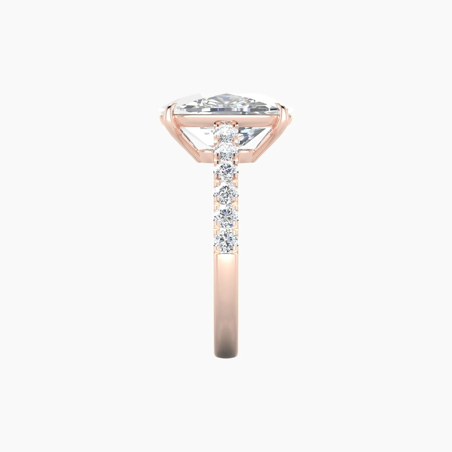 Straight Shank | 18k Rose Gold 5 ct Cushion Cut Ring