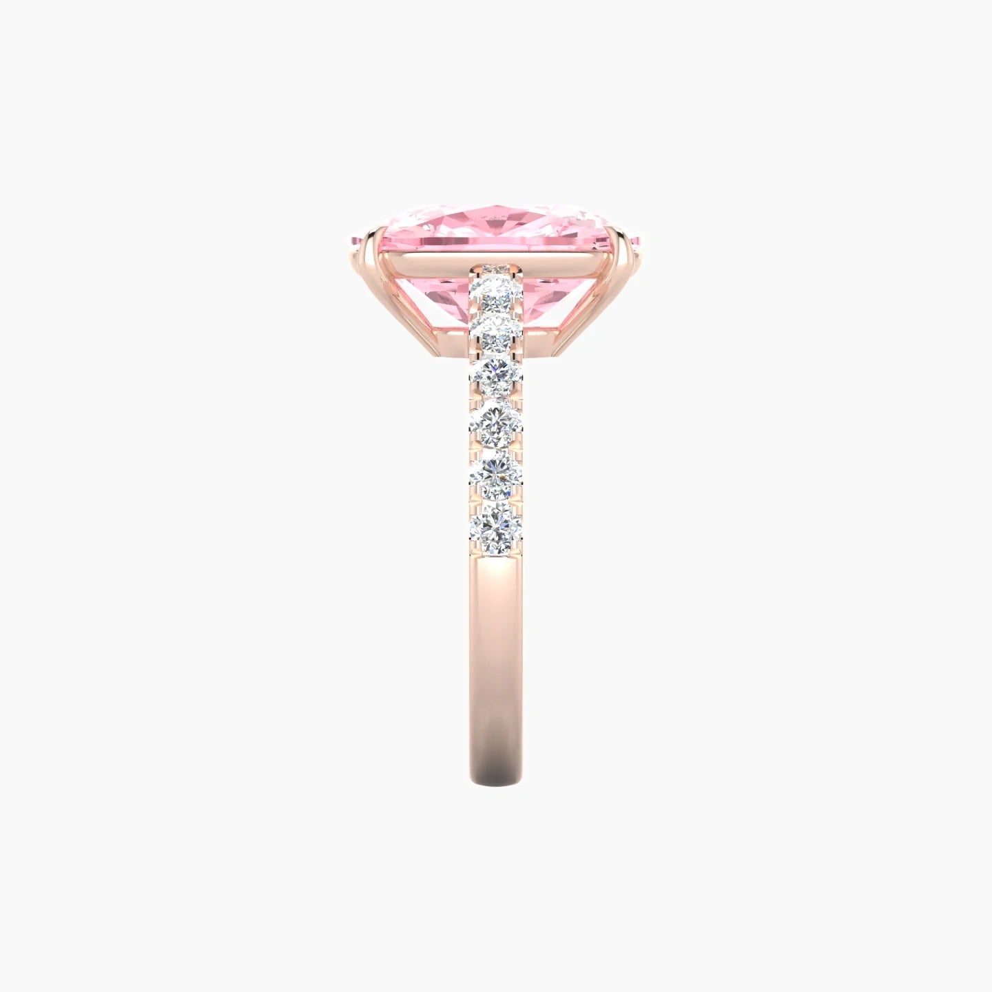 Straight Shank | 18k Rose Gold 5 ct Cushion Cut Ring