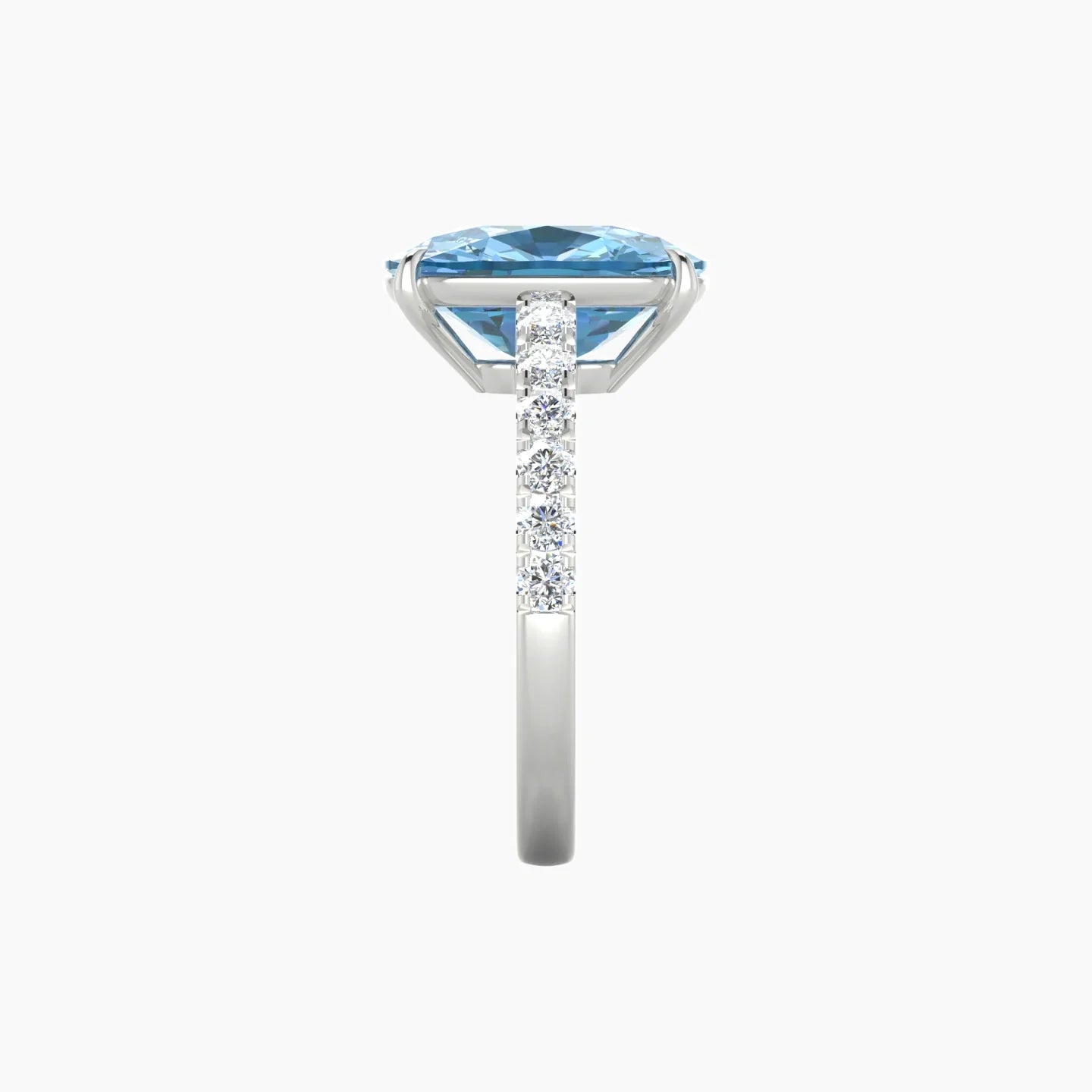 Straight Shank | 18k White Gold 5 ct Cushion Cut Ring