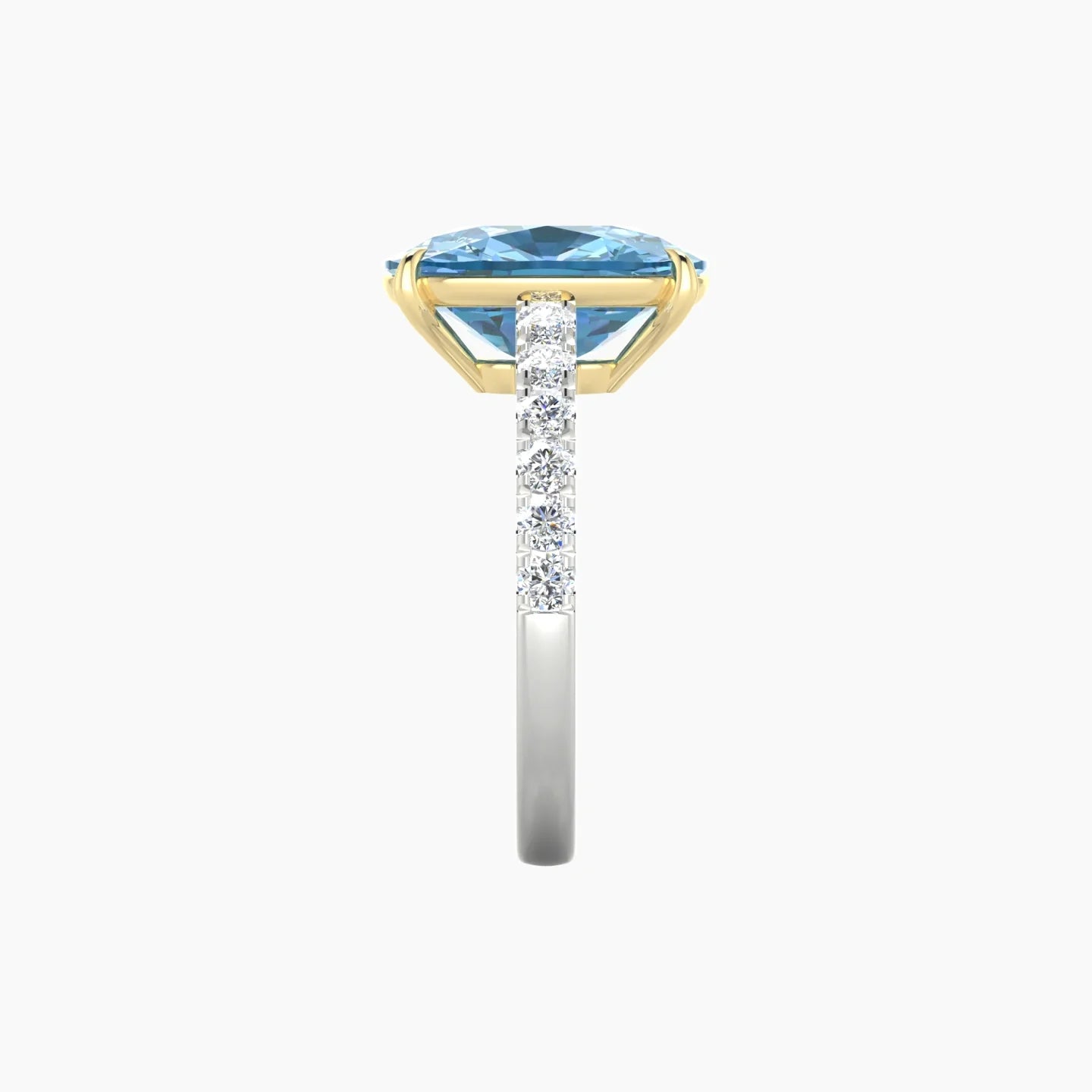 Straight Shank | 18k White & Yellow Gold 5 ct Cushion Cut Ring