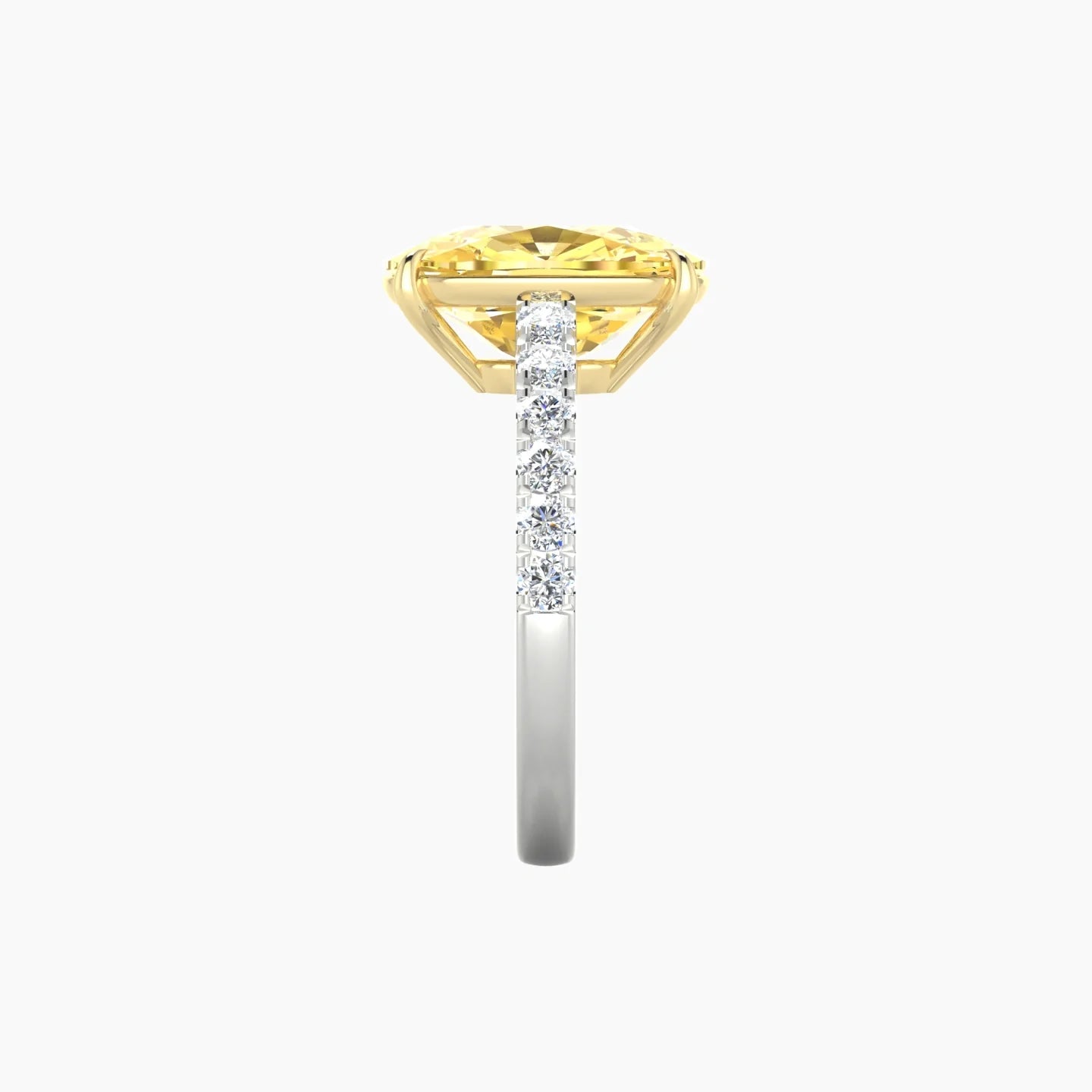 Straight Shank | 18k White & Yellow Gold 5 ct Cushion Cut Ring