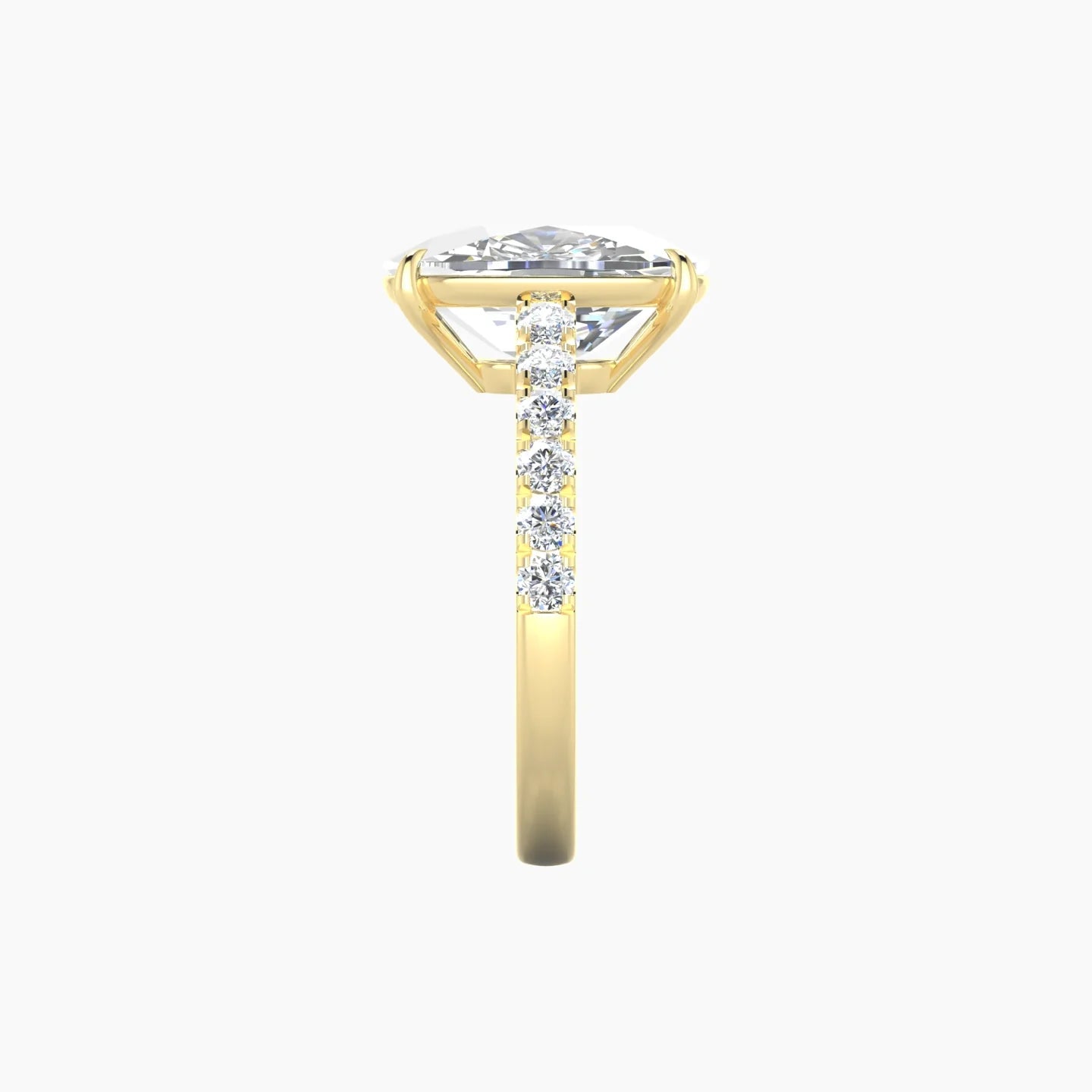 Straight Shank | 18k Yellow Gold 5 ct Cushion Cut Ring