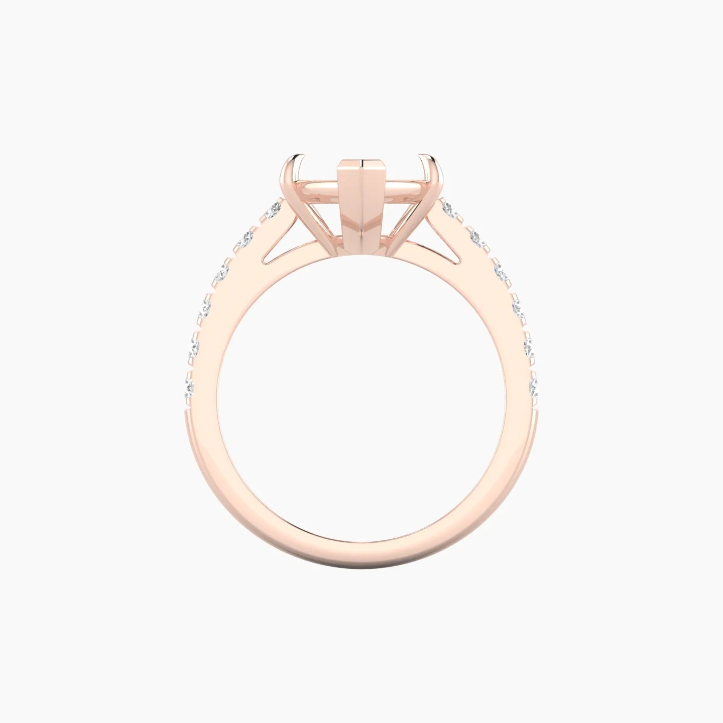 Straight Shank | 18k Rose Gold 5-7.99 ct Marquise Cut Ring Setting
