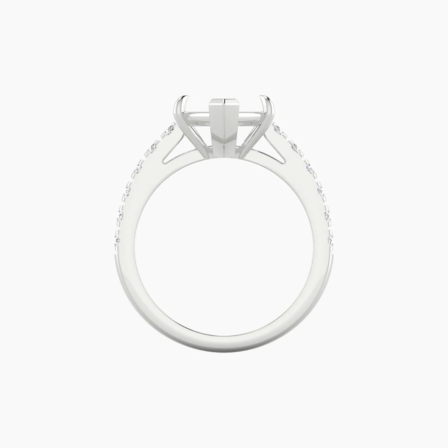 Straight Shank | 18k White Gold 5-7.99 ct Marquise Cut Ring Setting