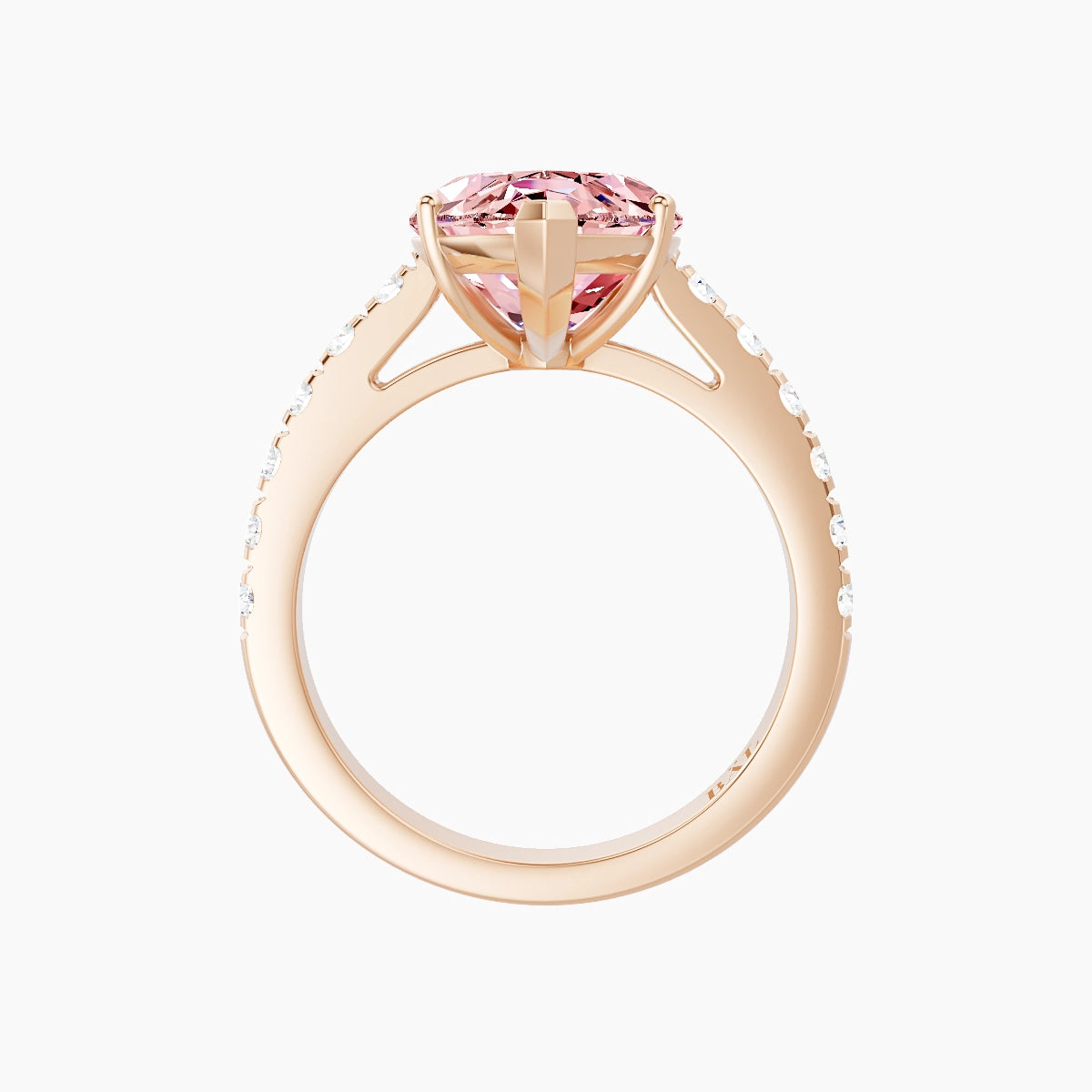Straight Shank | 18k Rose Gold 5 ct Marquise Pink Lab Diamond Ring