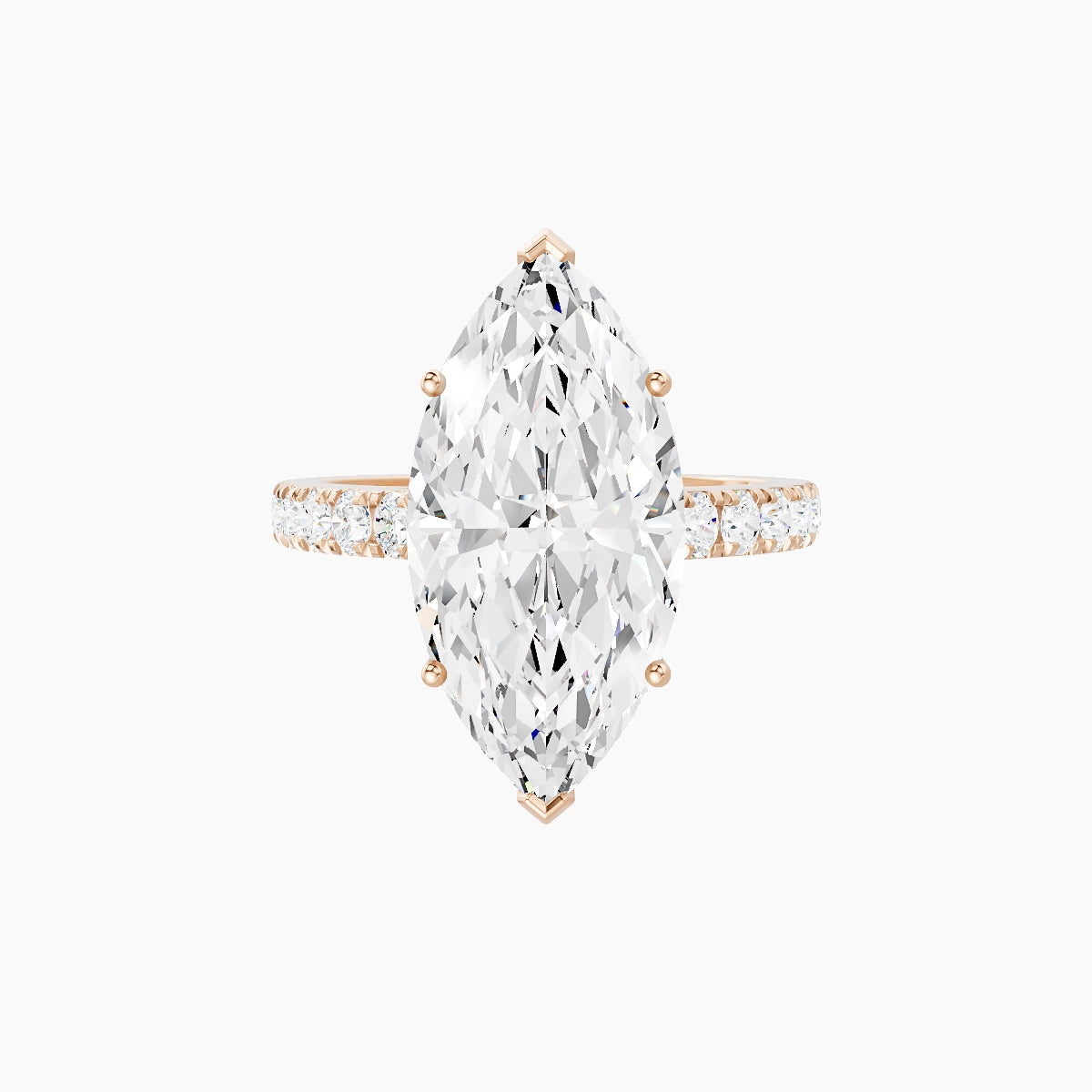 Straight Shank | 18k Rose Gold 5 ct Marquise White Lab Diamond Ring