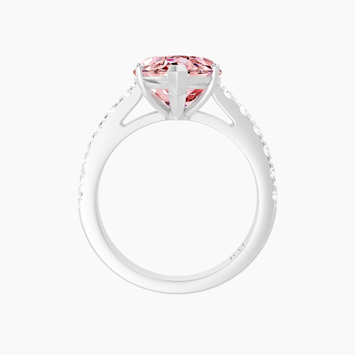 Straight Shank | 18k White Gold 5 ct Marquise Pink Lab Diamond Ring