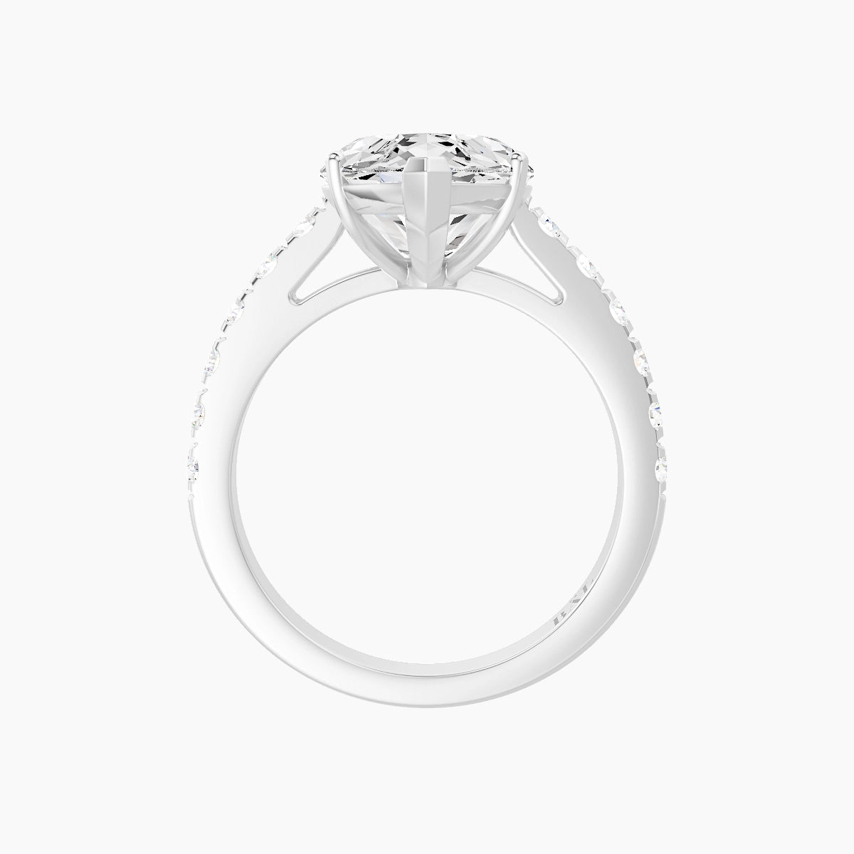 Straight Shank | 18k White Gold 5 ct Marquise White Lab Diamond Ring