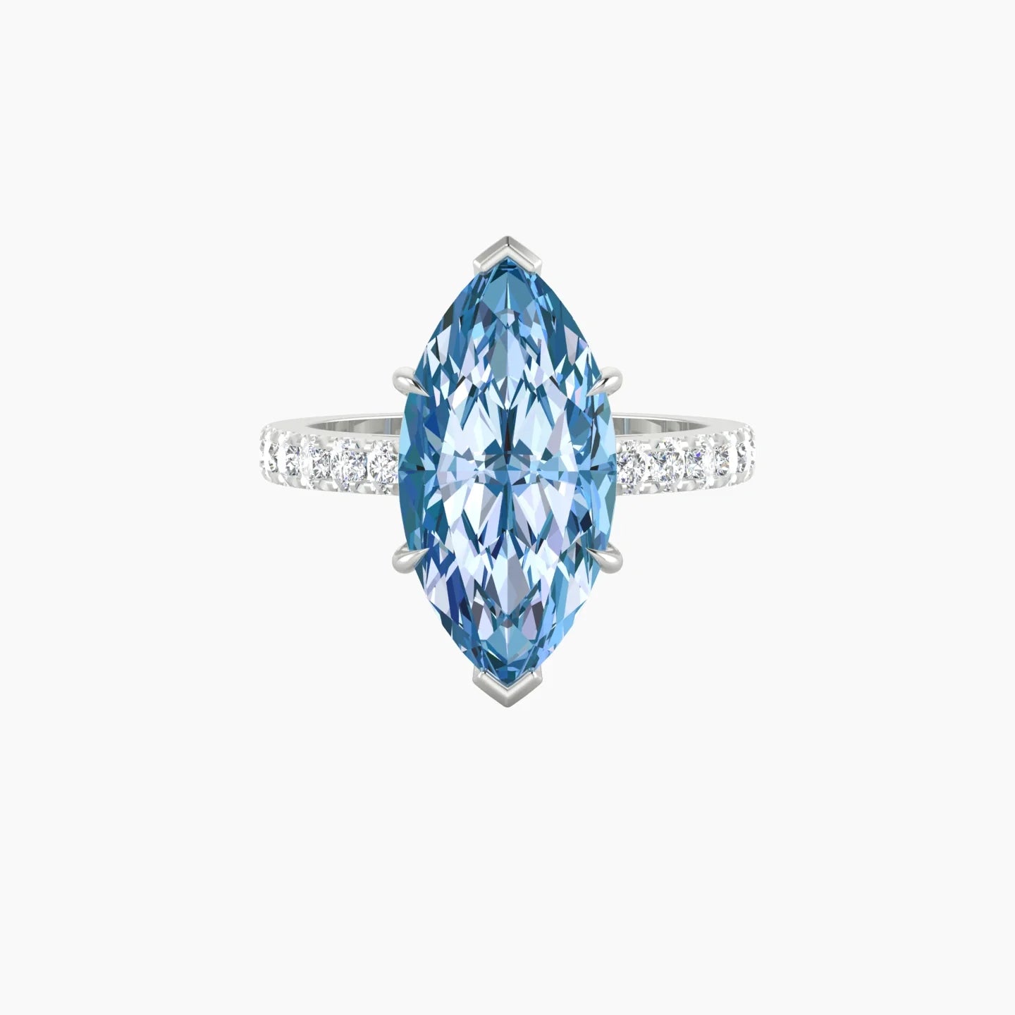 Straight Shank | 18k White Gold 5 ct Marquise Cut Ring