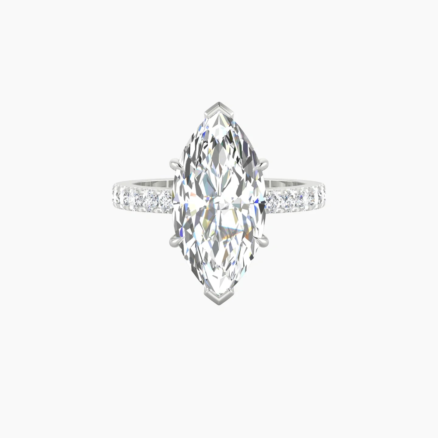 Straight Shank | 18k White Gold 5 ct Marquise Cut Ring