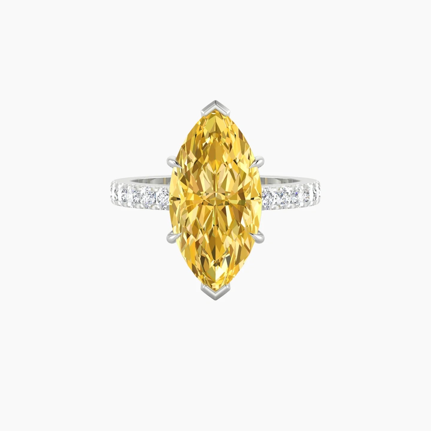 Straight Shank | 18k White Gold 5 ct Marquise Cut Ring