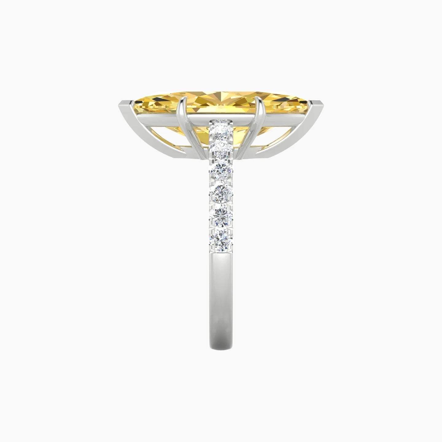 Straight Shank | 18k White Gold 5 ct Marquise Cut Ring