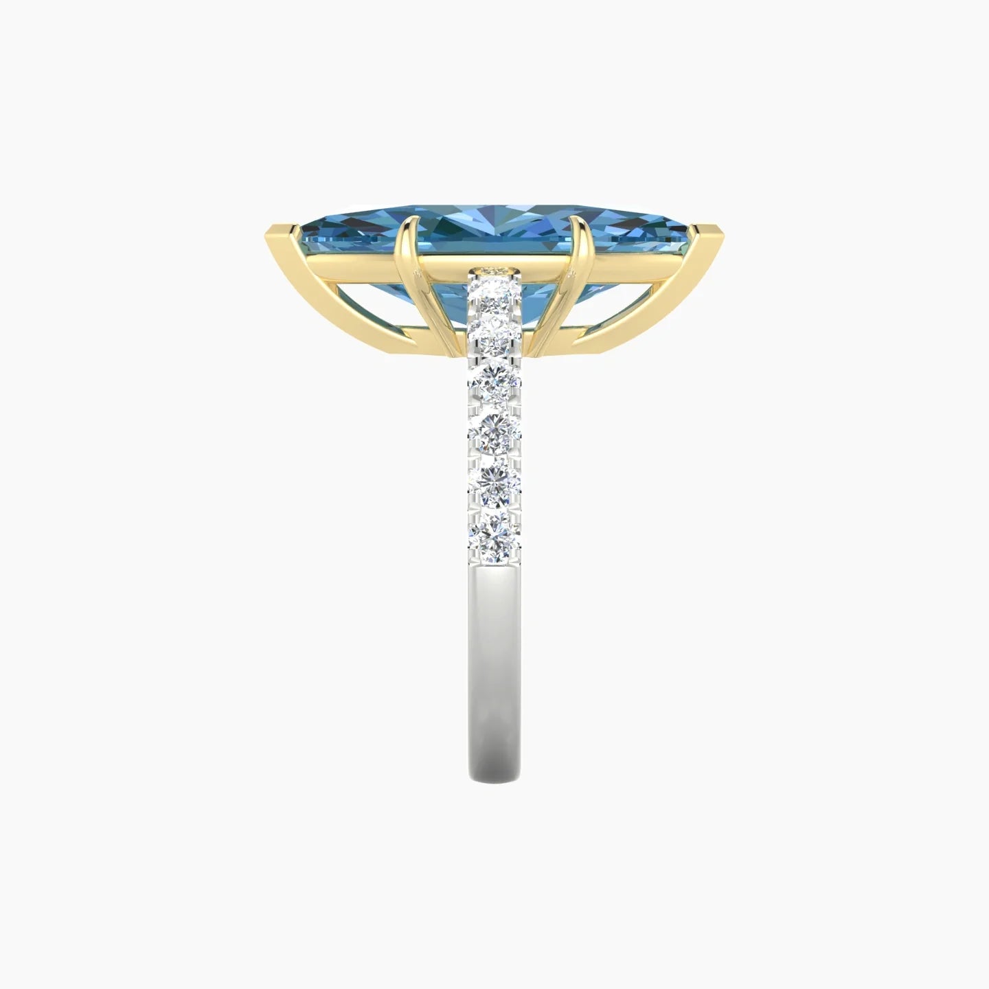 Straight Shank | 18k White & Yellow Gold 5 ct Marquise Cut Ring