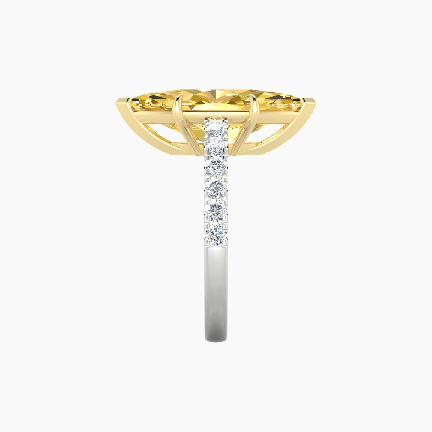 Straight Shank | 18k White & Yellow Gold 5 ct Marquise Cut Ring
