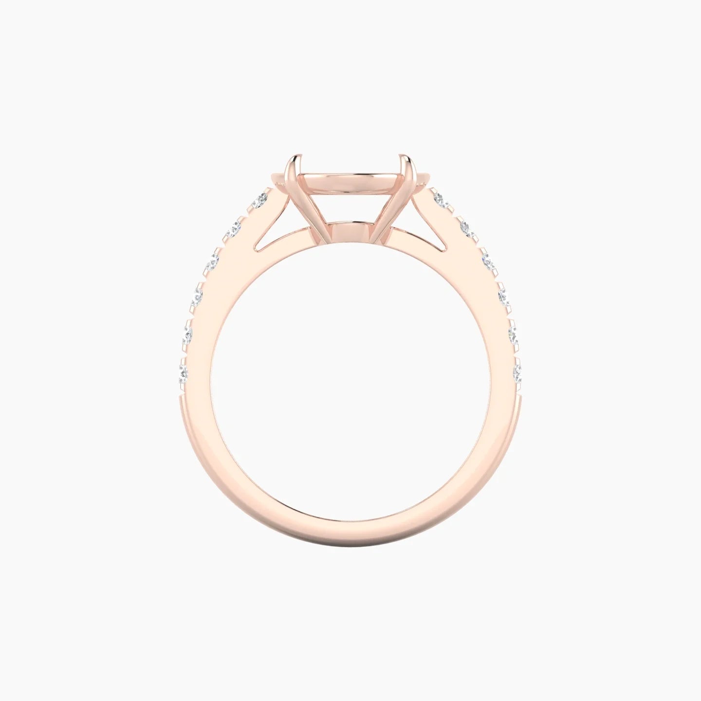 Straight Shank | 18k Rose Gold 5-7.99 ct Oval Cut Ring Setting