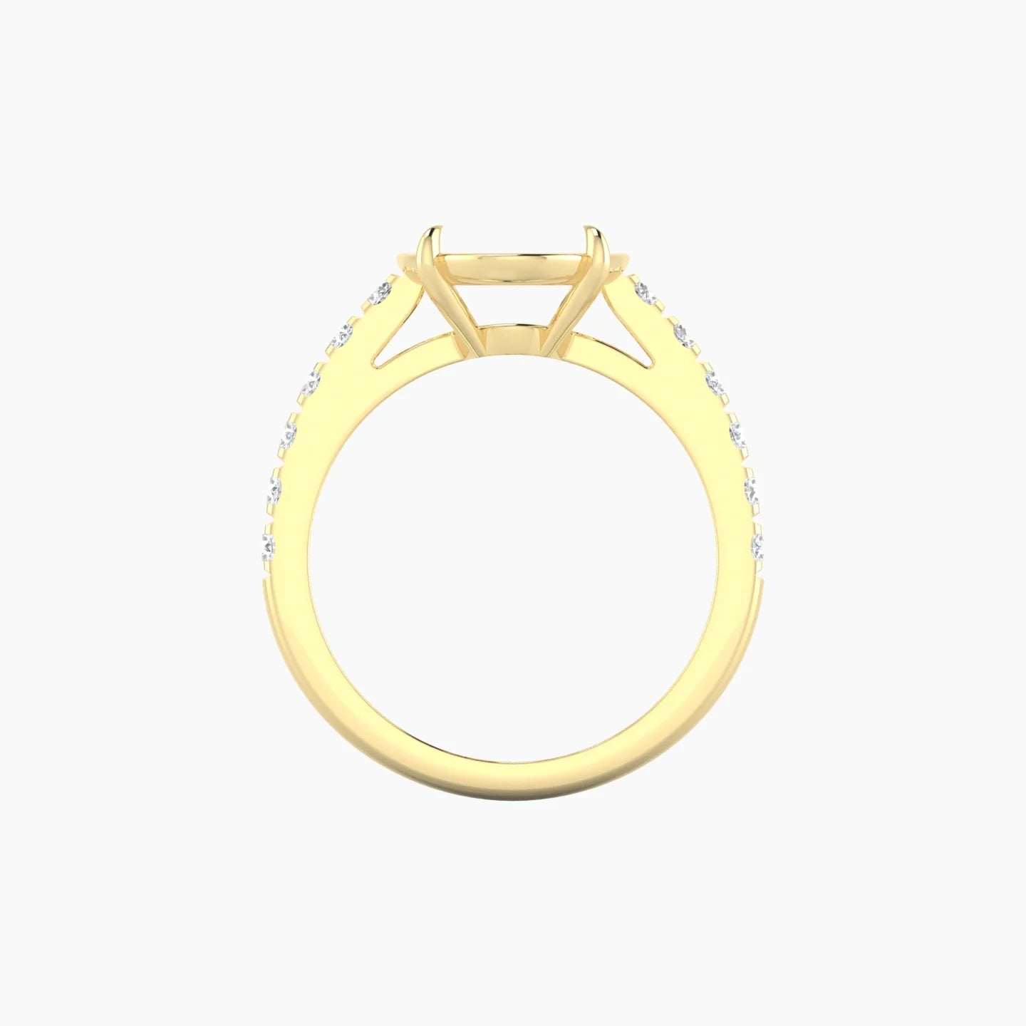 Straight Shank | 18k Yellow Gold 5-7.99 ct Oval Cut Ring Setting
