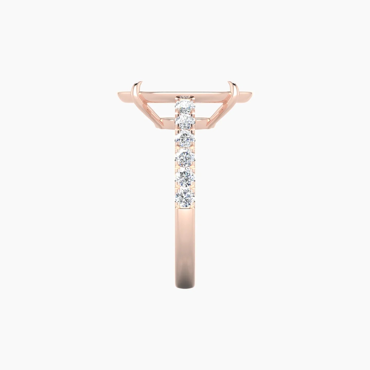 Straight Shank | 18k Rose Gold 5-7.99 ct Oval Cut Ring Setting
