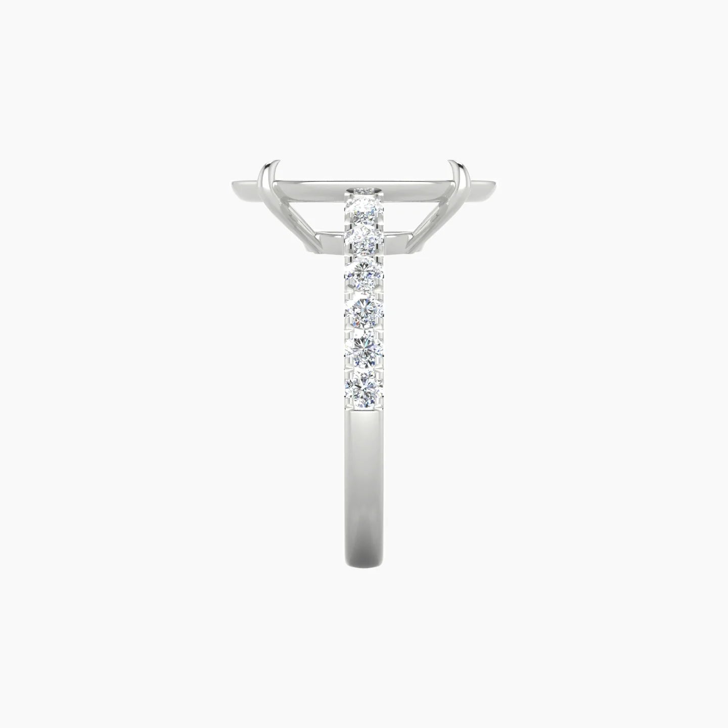 Straight Shank | 18k White Gold 5-7.99 ct Oval Cut Ring Setting