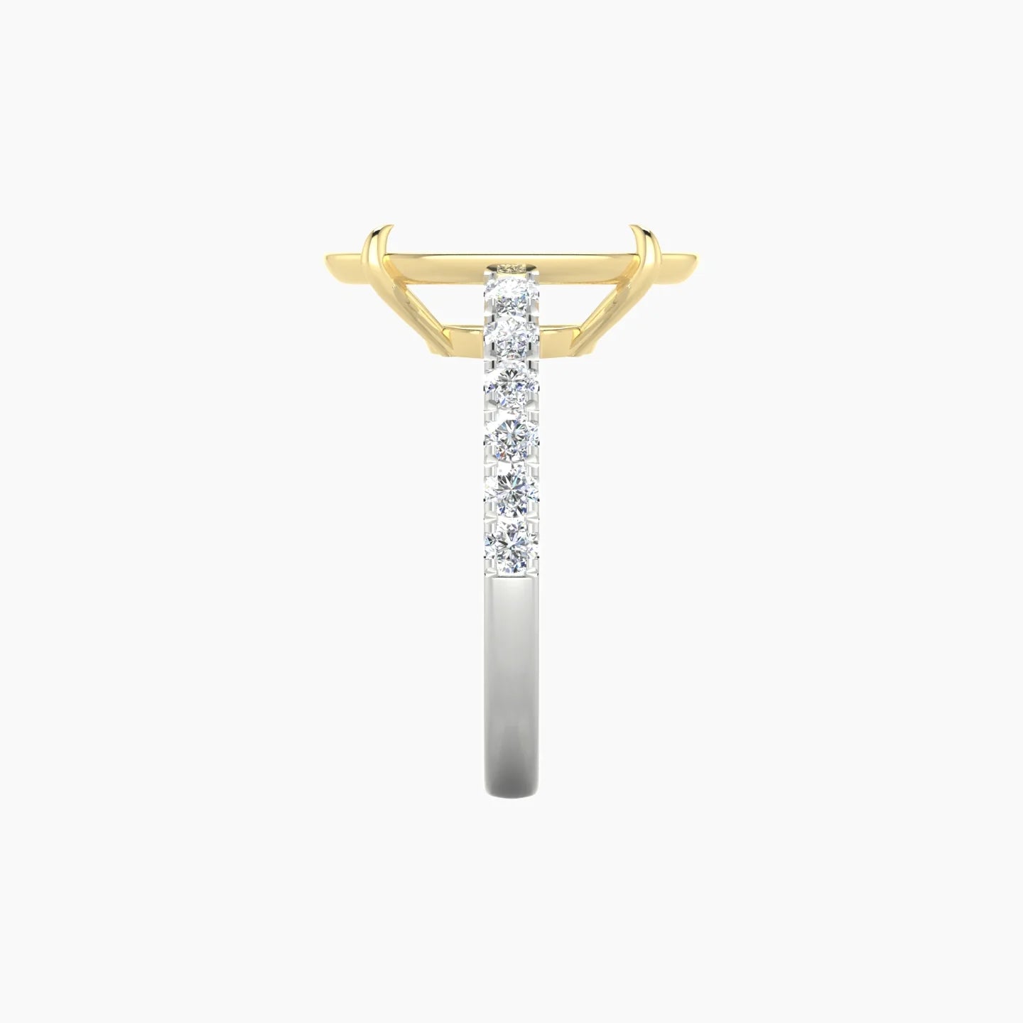 Straight Shank | 18k White & Yellow Gold 5-7.99 ct Oval Cut Ring Setting