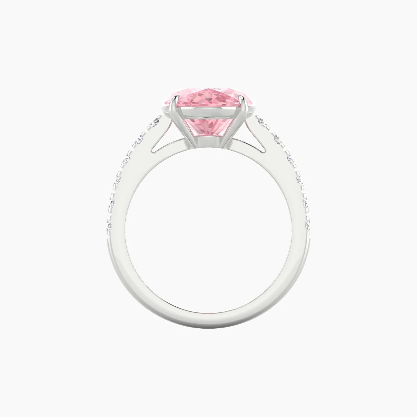 Straight Shank | 18k White Gold 5 ct Oval Cut Ring