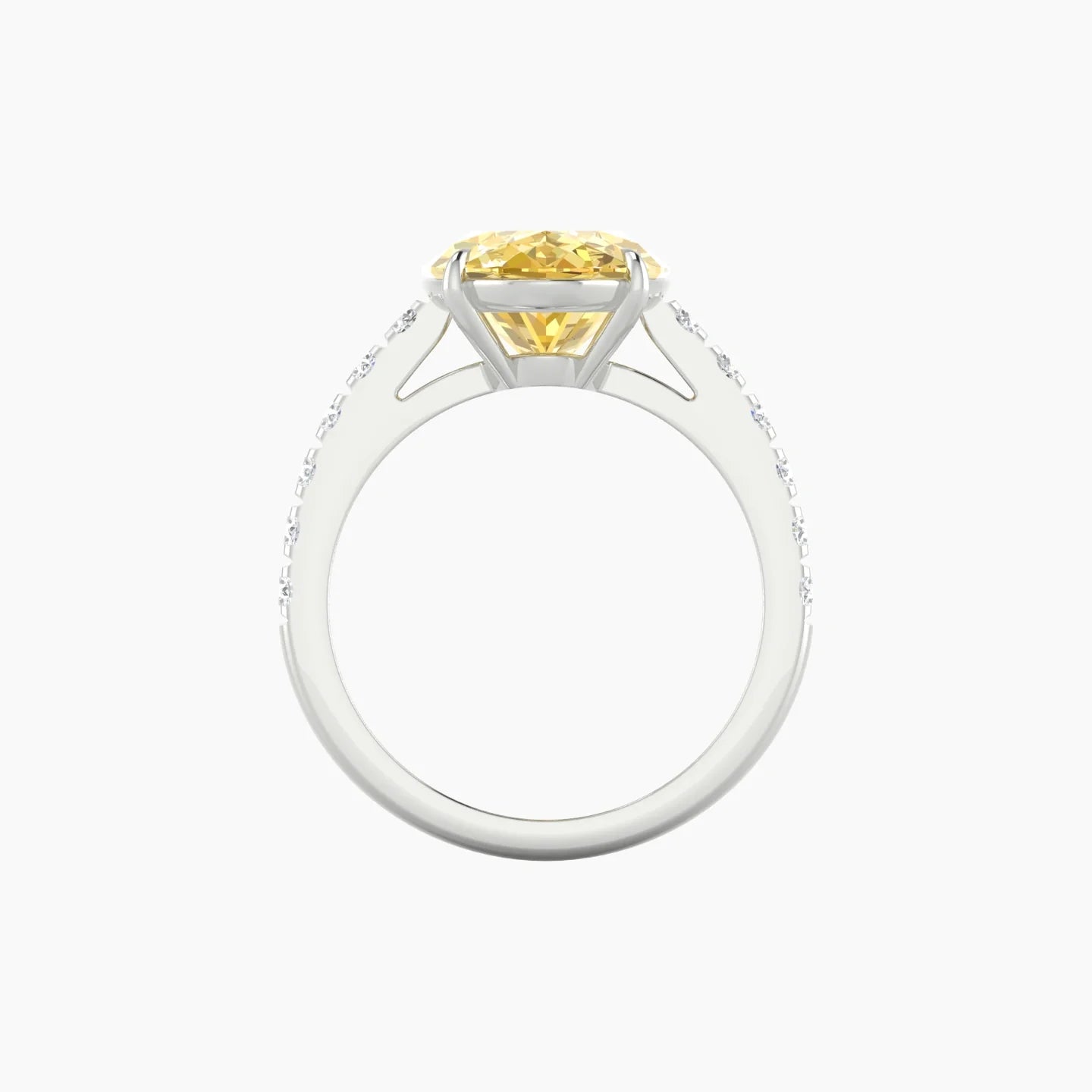 Straight Shank | 18k White Gold 5 ct Oval Cut Ring