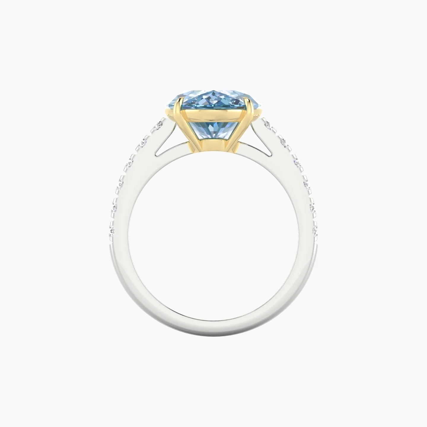 Straight Shank | 18k White & Yellow Gold 5 ct Oval Cut Ring