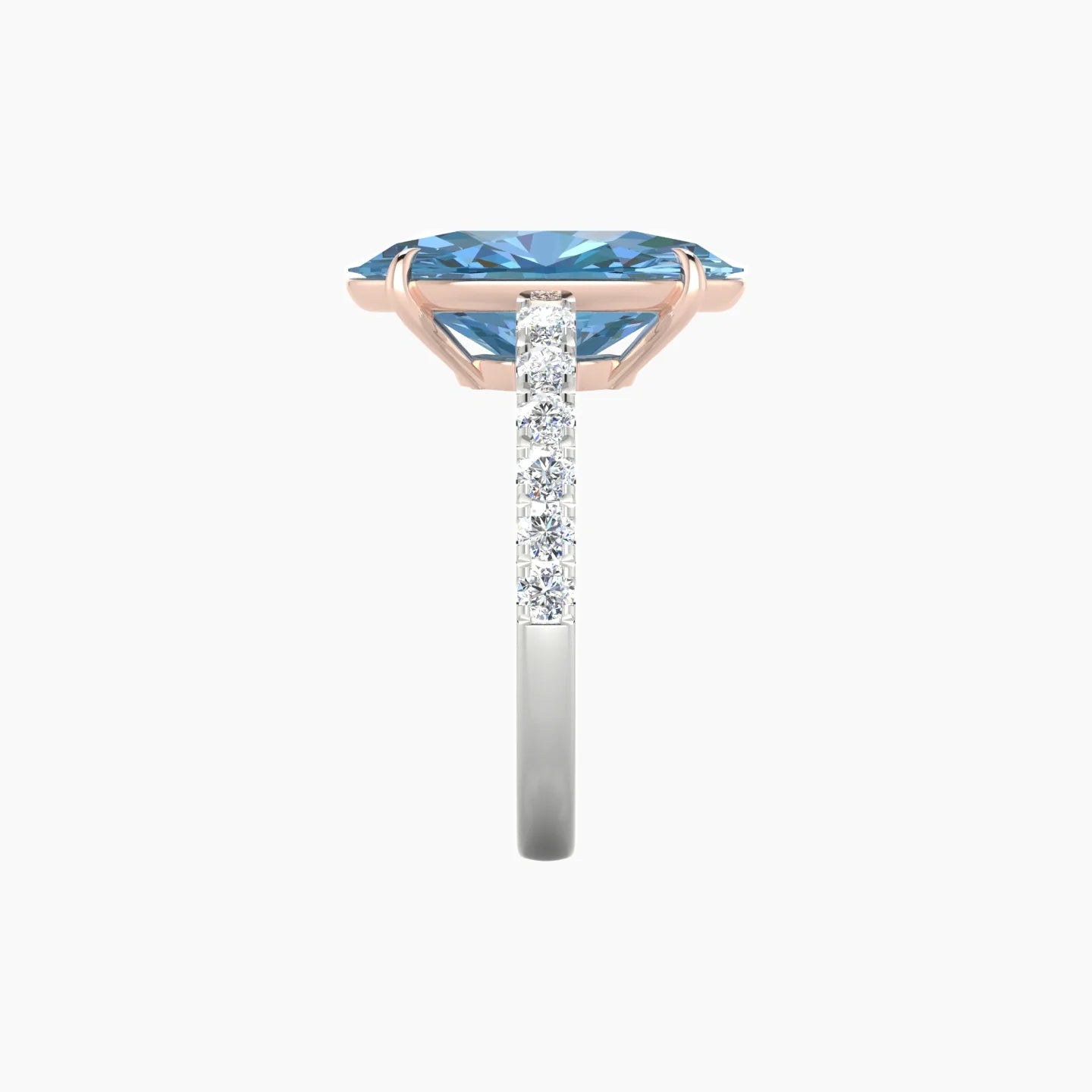Straight Shank | 18k White & Rose Gold 5 ct Oval Cut Ring