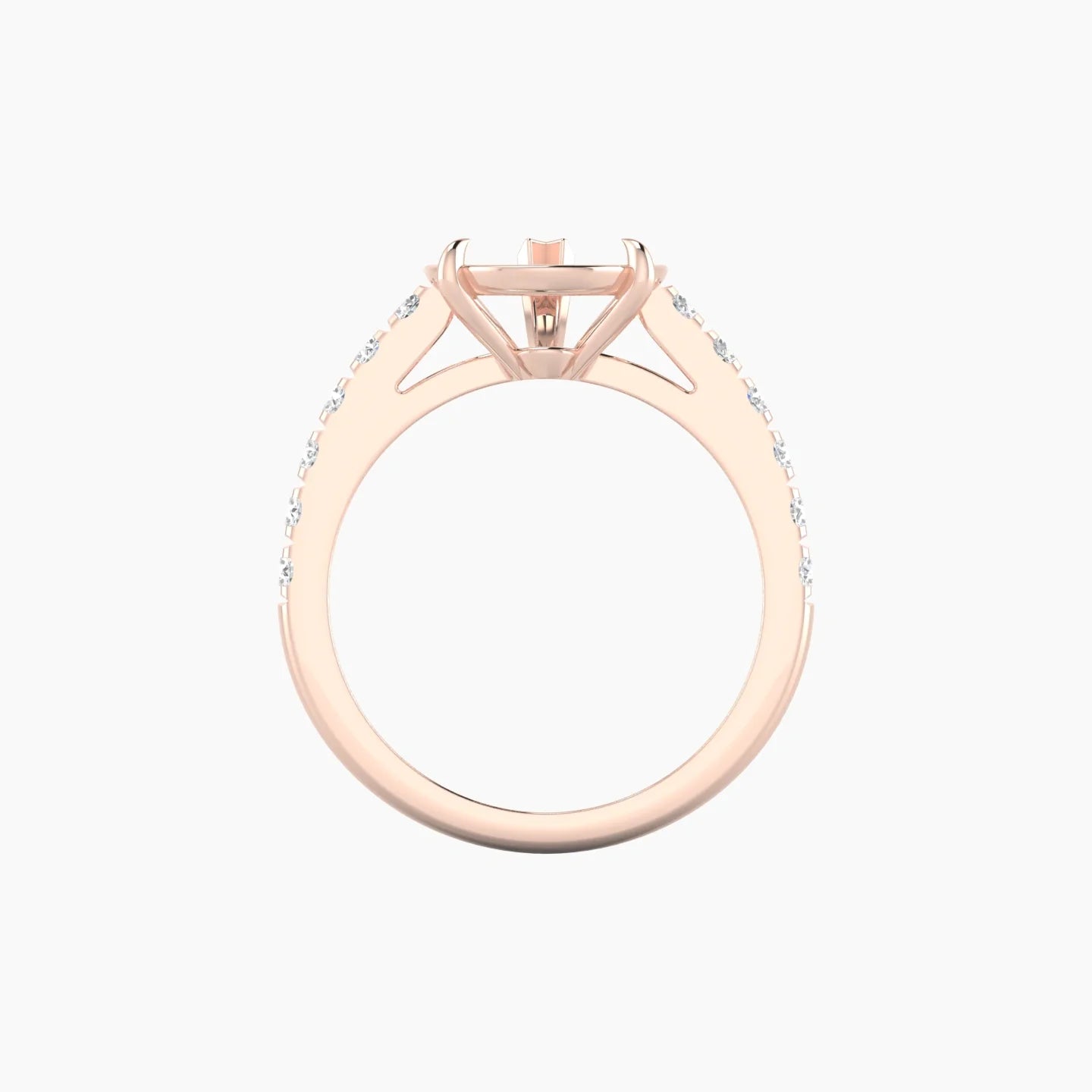 Straight Shank | 18k Rose Gold 5-7.99 ct Pear Cut Ring Setting