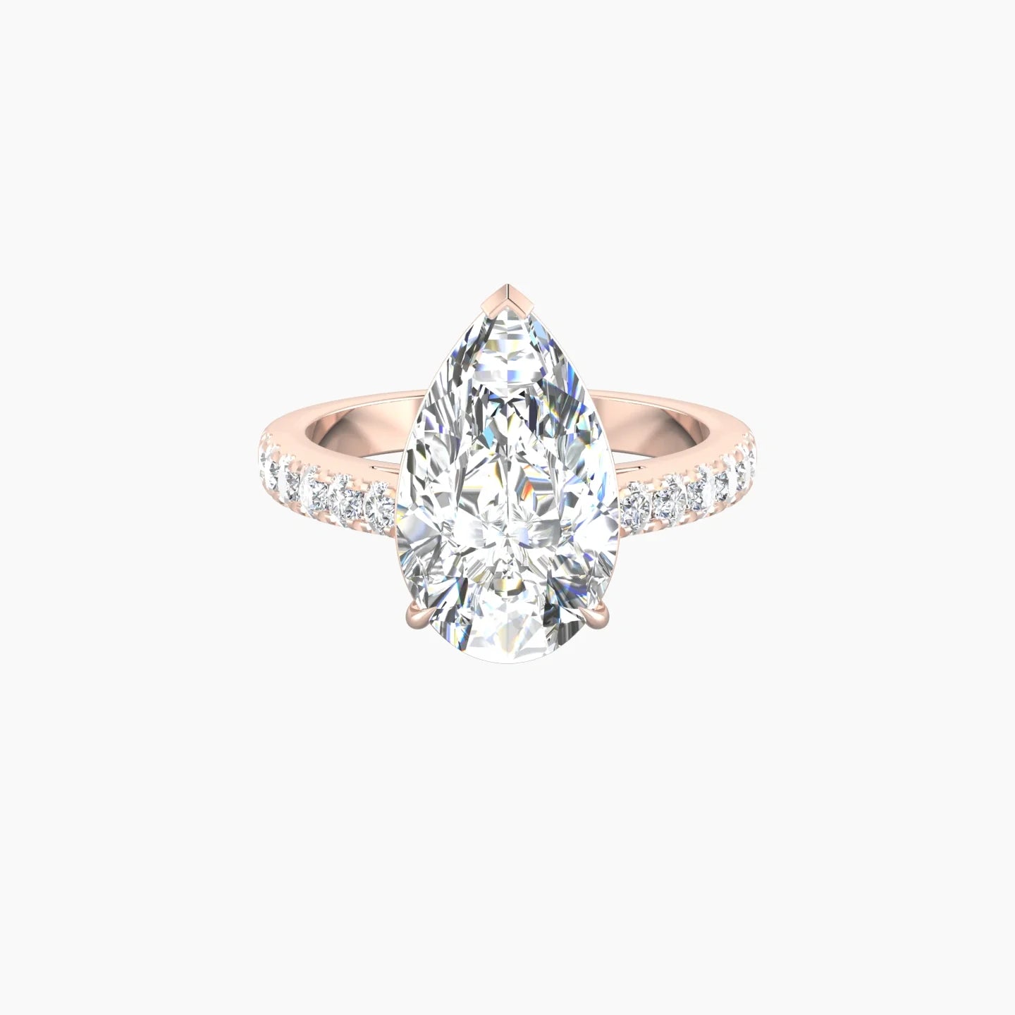 Straight Shank | 18k Rose Gold 5 ct Pear Cut Ring