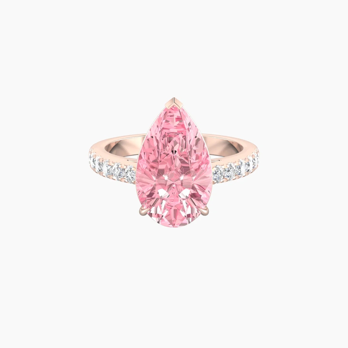 Straight Shank | 18k Rose Gold 5 ct Pear Cut Ring