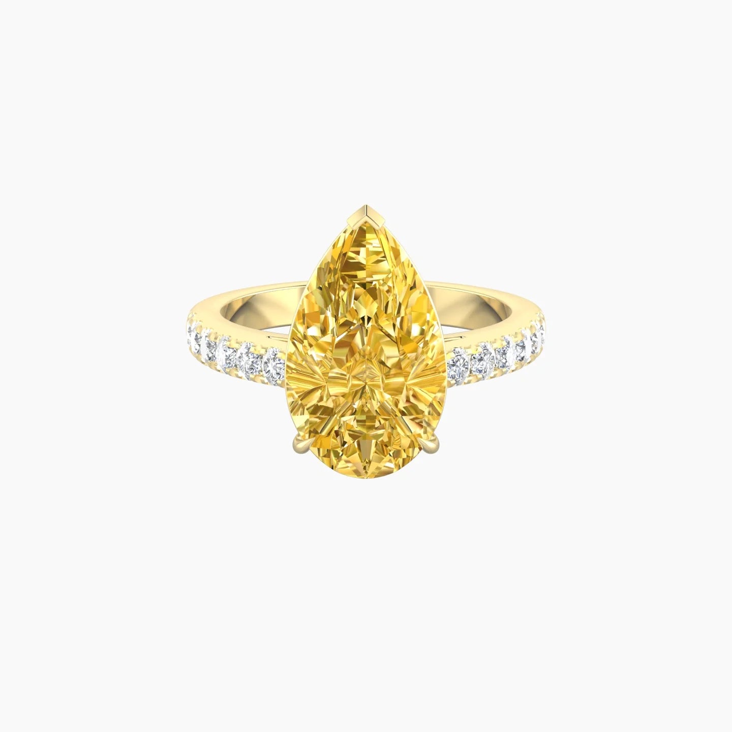 Straight Shank | 18k Yellow Gold 5 ct Pear Cut Ring