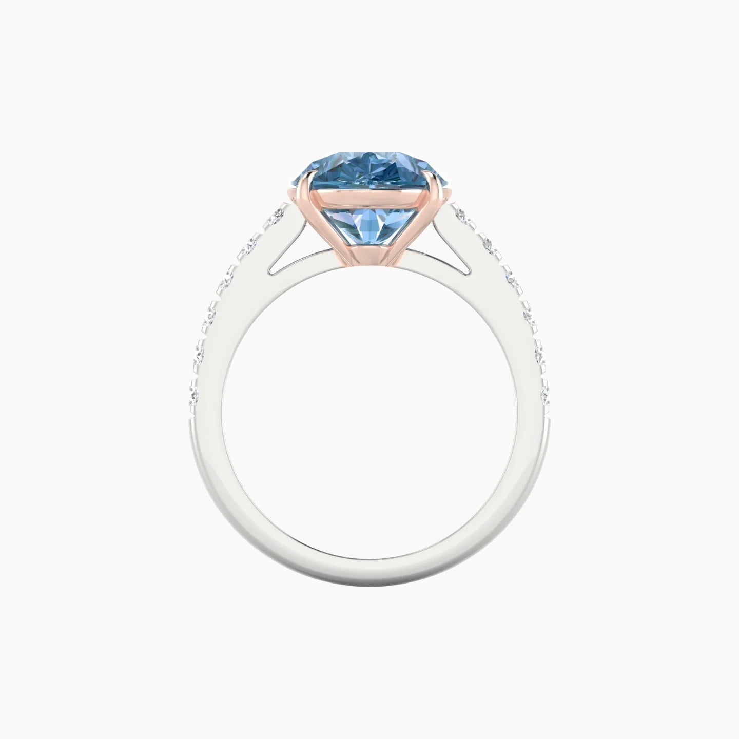 Straight Shank | 18k White & Rose Gold 5 ct Pear Cut Ring