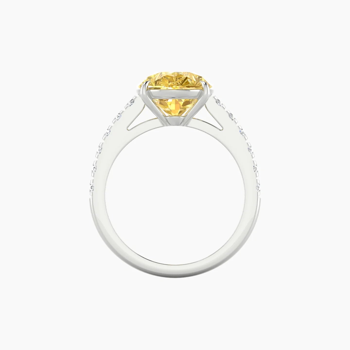 Straight Shank | 18k White Gold 5 ct Pear Cut Ring