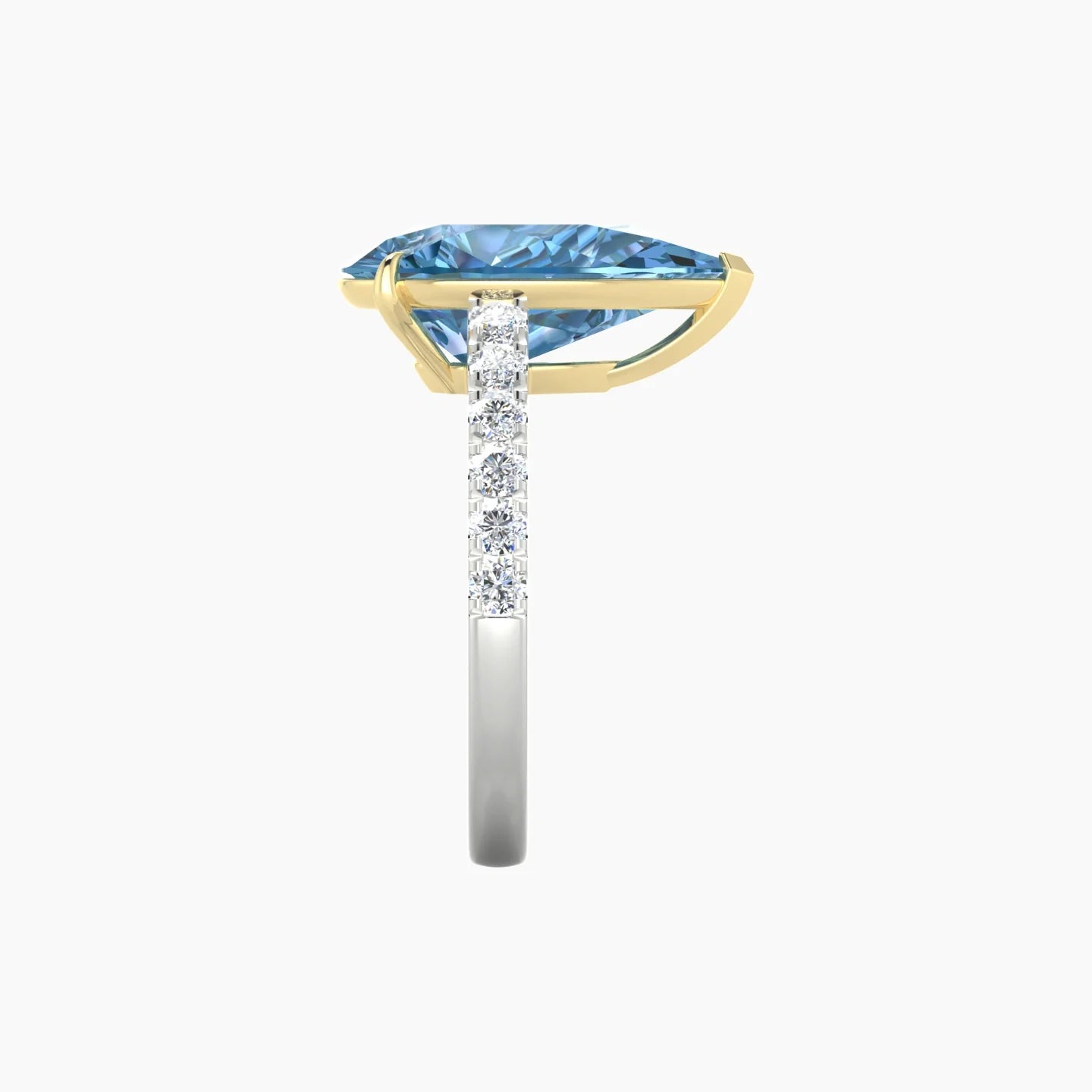 Straight Shank | 18k White & Yellow Gold 5 ct Pear Cut Ring