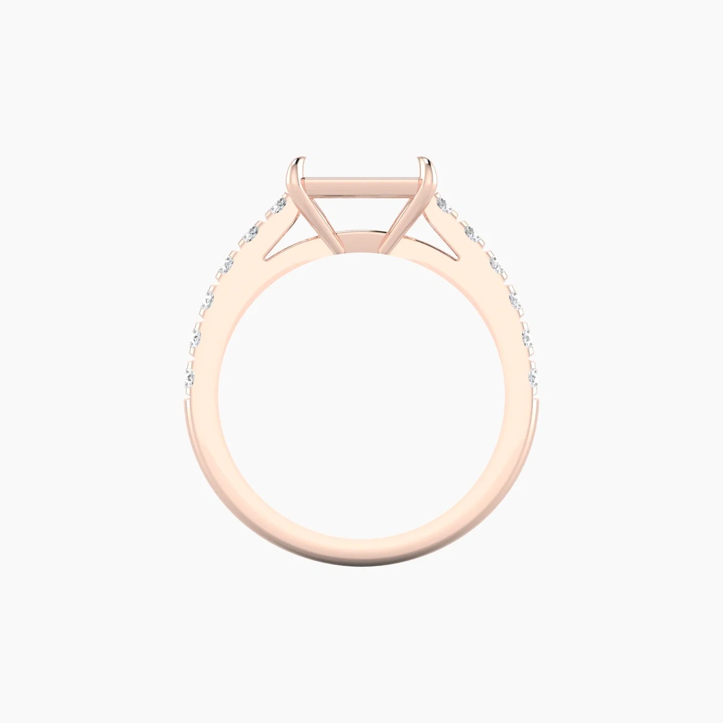 Straight Shank | 18k Rose Gold 5-7.99 ct Radiant Cut Ring Setting