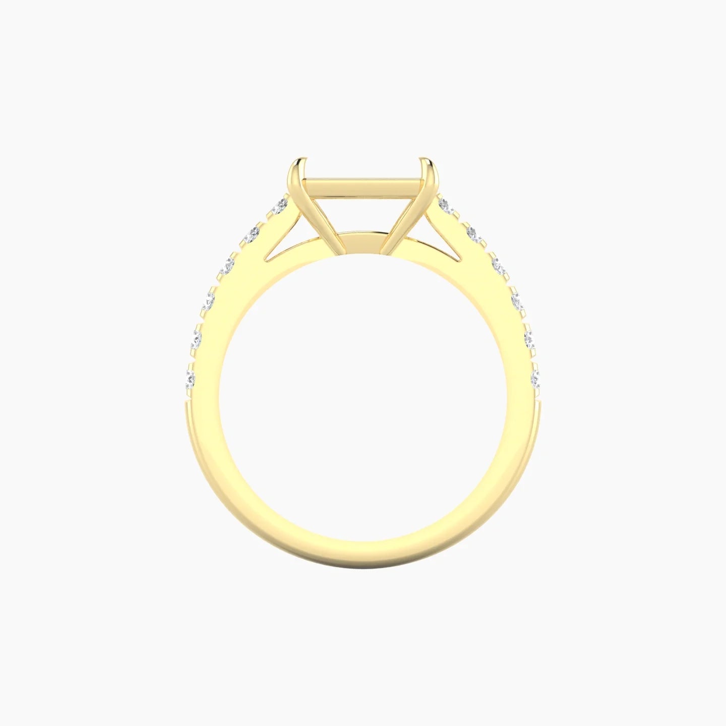 Straight Shank | 18k Yellow Gold 5-7.99 ct Radiant Cut Ring Setting