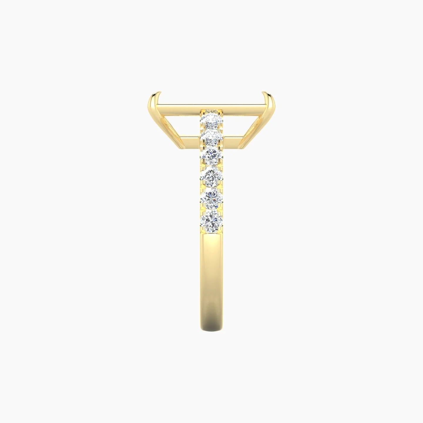 Straight Shank | 18k Yellow Gold 5-7.99 ct Radiant Cut Ring Setting