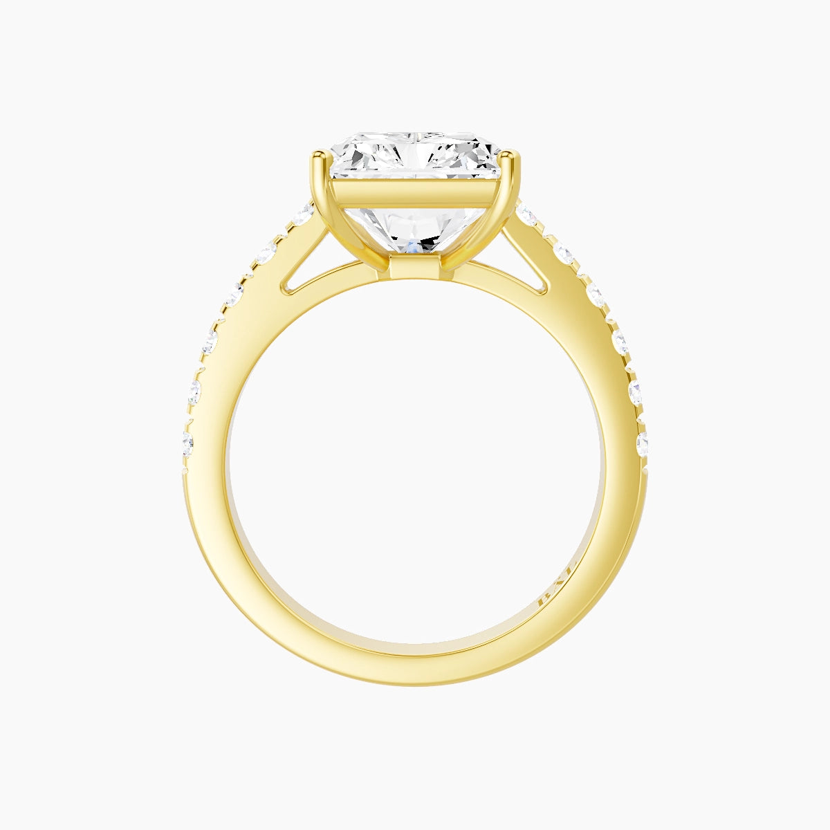 Straight Shank | 18k Yellow Gold 5 ct Radiant White Lab Diamond Ring