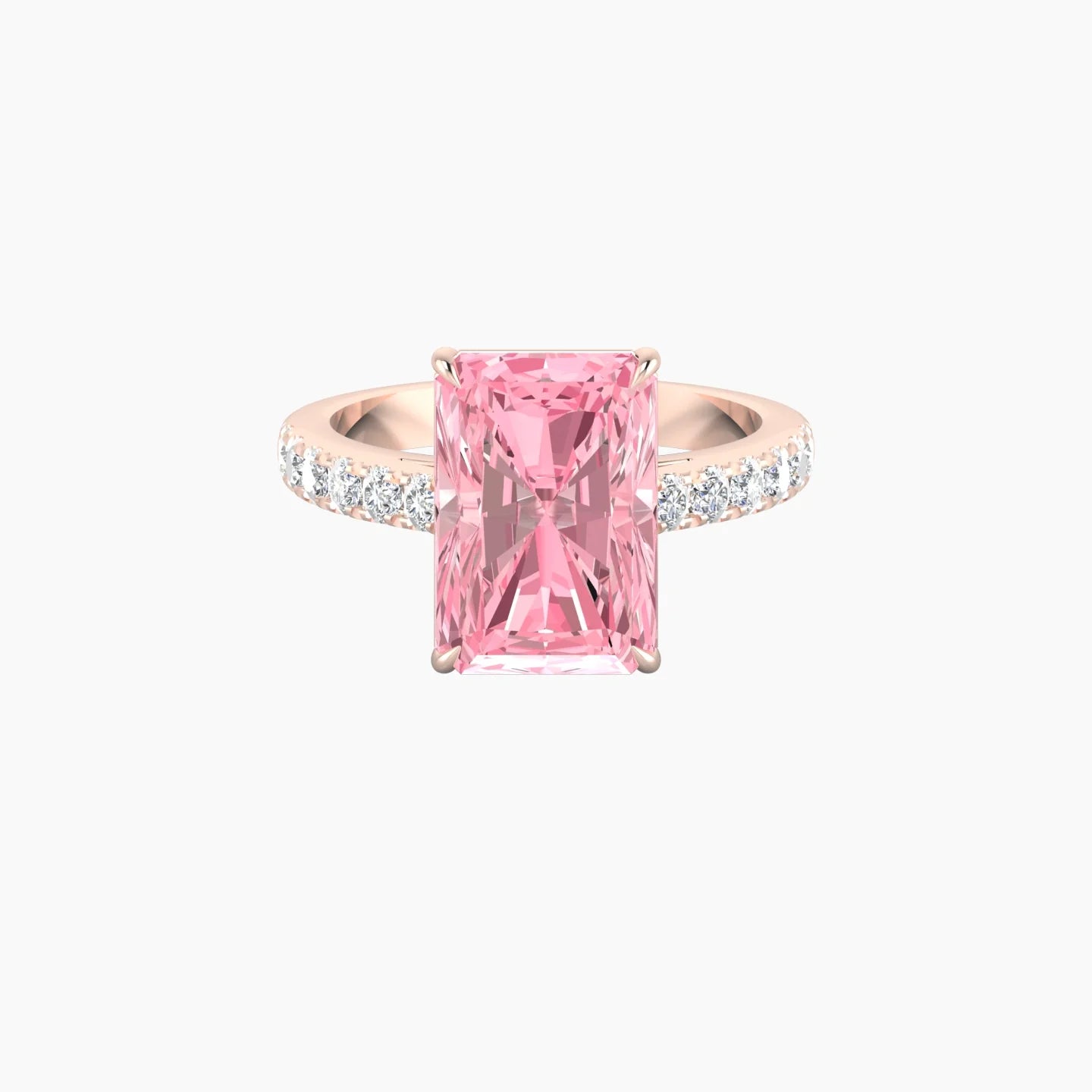 Straight Shank | 18k Rose Gold 5 ct Radiant Cut Ring
